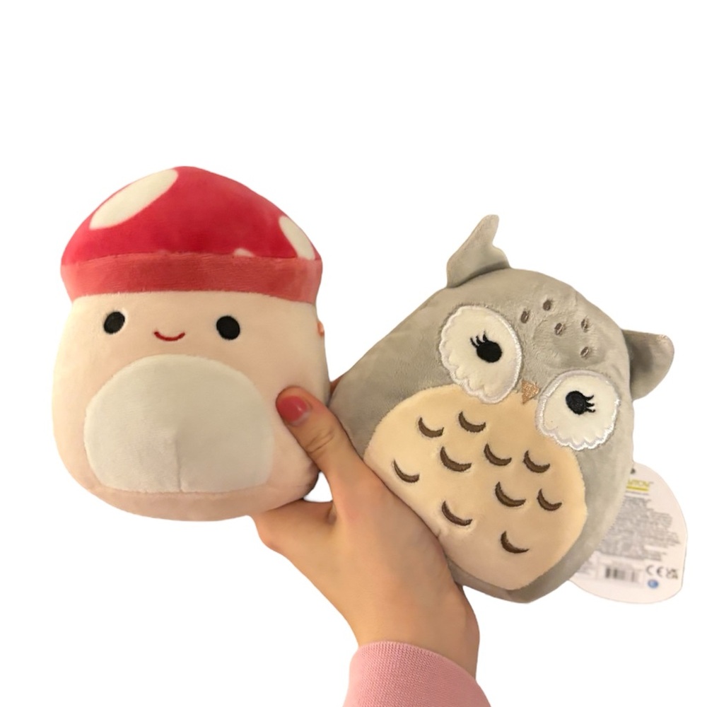 SOLD Squishmallows Bundle 5" Nikita Owl and Malcolm Mushroom Squishmallow Bundle